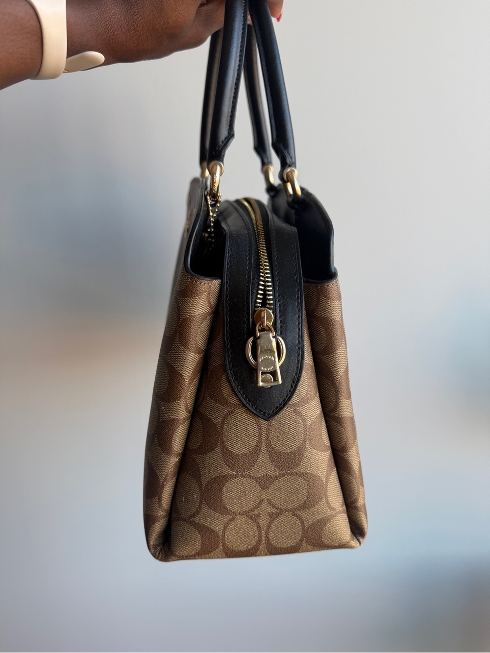 Coach Brown Signature Lillie CarryAll Bag | Purse - Picture 2 of 7